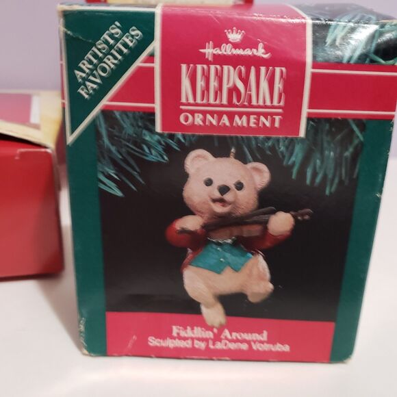 Christmas Tree Ornaments Lot Of 5 Assorted Picture Frames/Bears - Picture 8 of 10